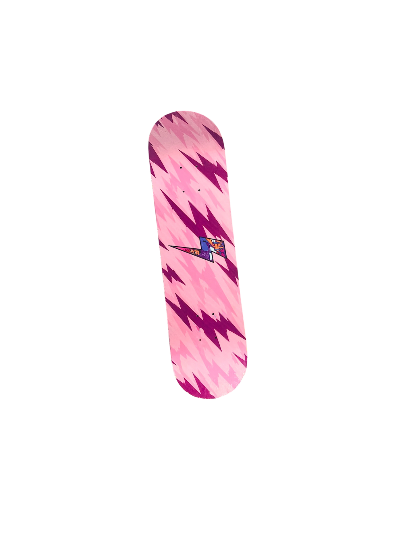 Bolt Logo Pink Skate Deck – 7-Ply Maple – 8.25”