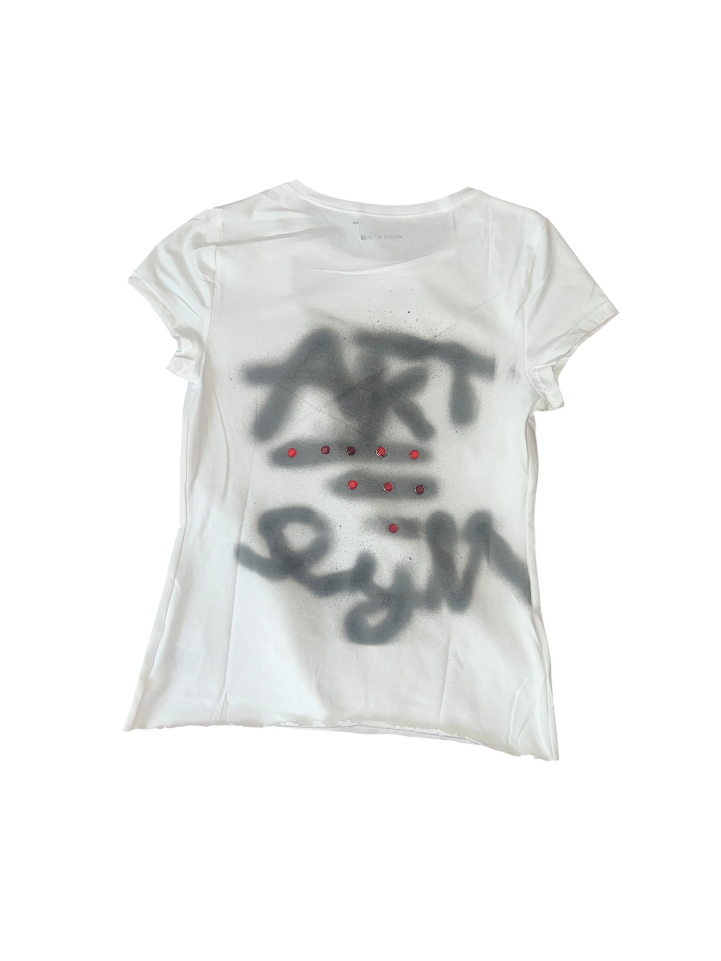 101 crop top art spray paint white tee