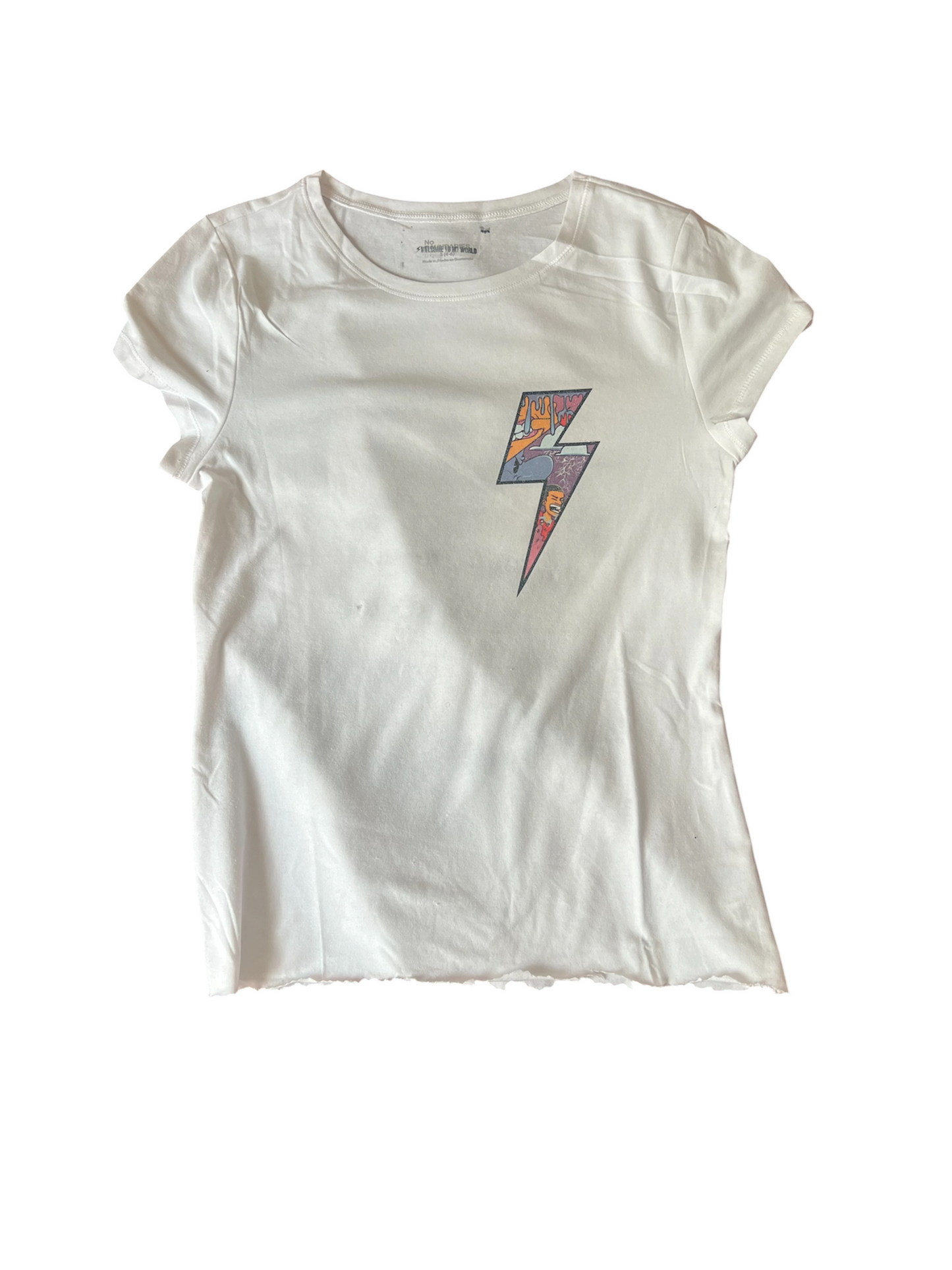 101 crop top art spray paint white tee